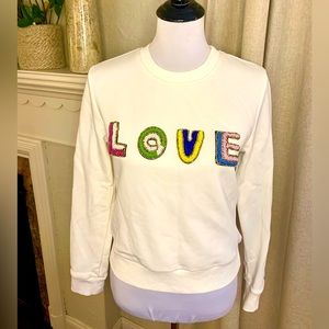 Endless Rose LOVE beaded white sweatshirt